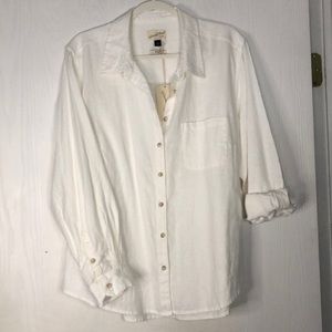 NEW plain white button down